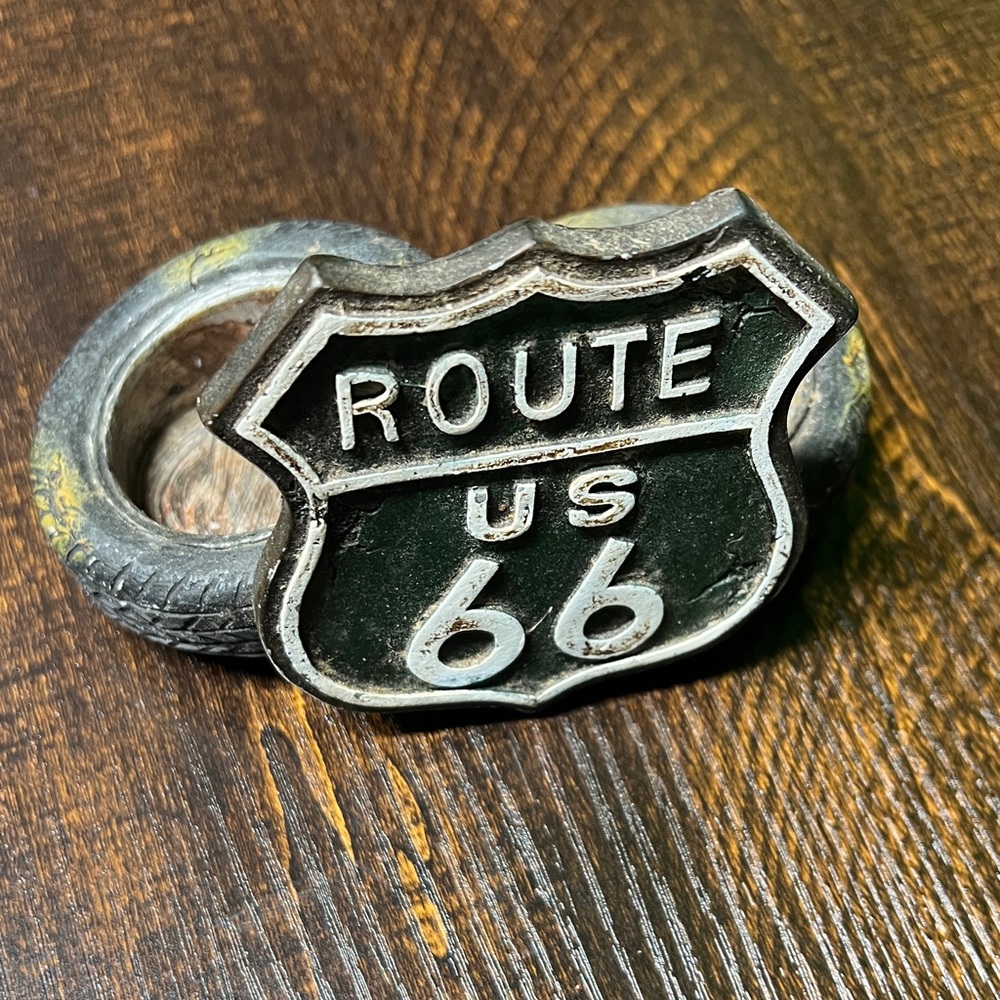 Route 66 Black and Silver and White Emblem